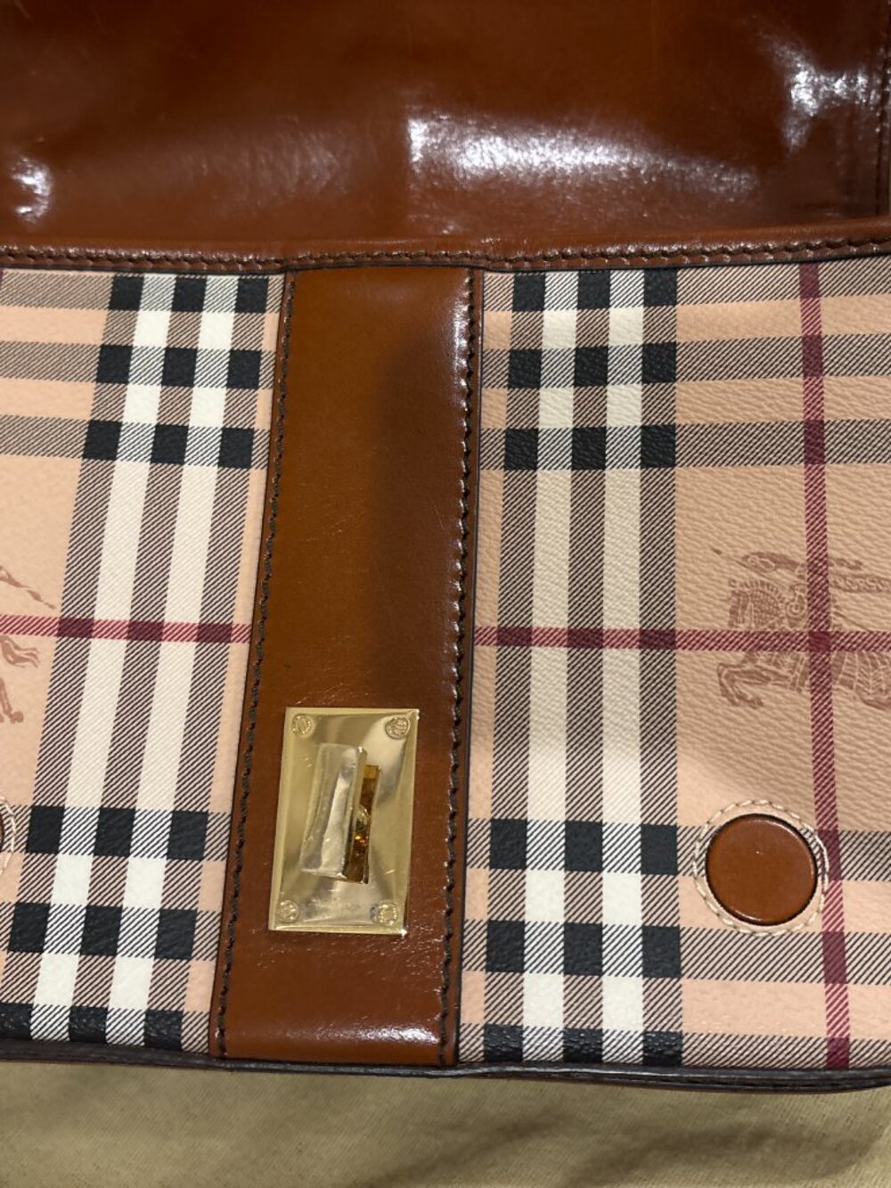 Burberry Haymarket Check Multicolor Top Handle Crossbody Bag - Picture 15 of 16